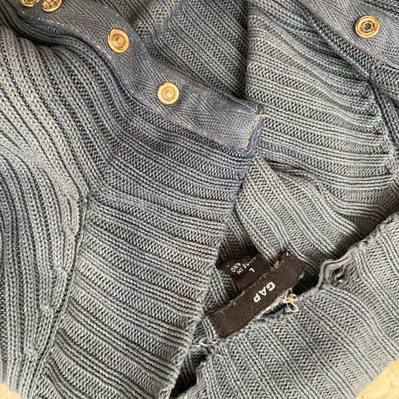 Blue button up turtle necksweater - Picture 4 of 7